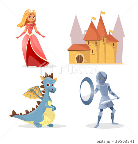 Vector cartoon medieval fairy tale characters set 39503541