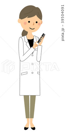 白衣の女性 スマートフォン 白衣の女性 スマートフォン 39504091