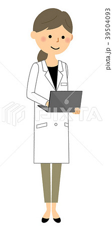 白衣の女性　ノートPC 39504093