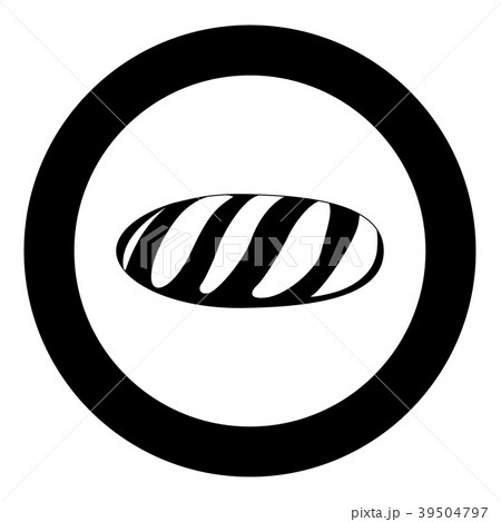 Long loaf icon black color in circle 39504797