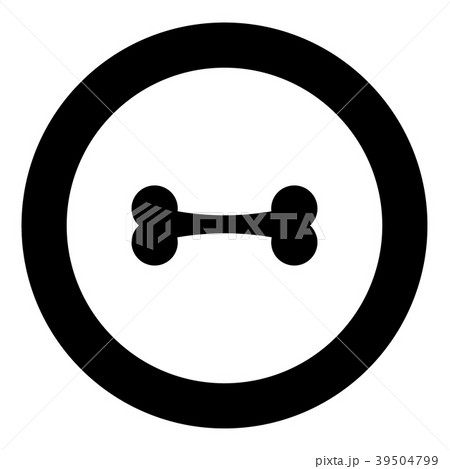 Bone icon black color in circle Bone icon black color in circle 39504799