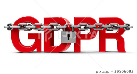 Red word GDPR with chain and lock 39506092