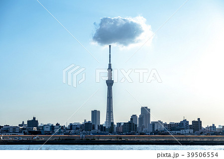 雲と東京スカイツリーの写真素材