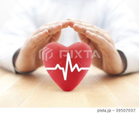 Heart pulse covered by hands Heart pulse covered by hands 39507037