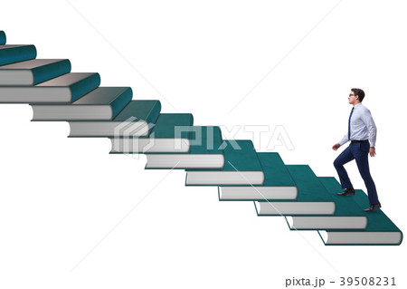 Businessman student climbing the ladder of 39508231