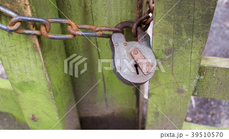 Locked gate to the woodlands Locked gate to the woodlands 39510570