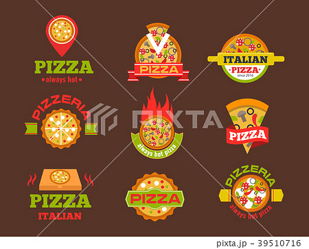 Delivery pizza vector logo badge pizzeria Delivery pizza vector logo badge pizzeria 39510716