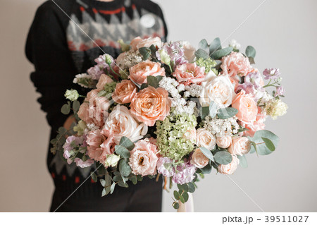 beautiful luxury bouquet of mixed flowers in woman beautiful luxury bouquet of mixed flowers in woman 39511027