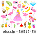 Set of girls fashion cute patches, fun stickers 39512450