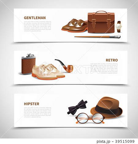 Gentleman Realistic Banners Set Gentleman Realistic Banners Set 39515099