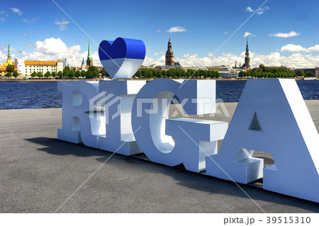 Inscription Riga against the background of the 39515310