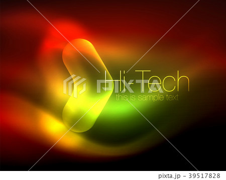 Blurred arrows in dark space. Neon pointers, glass Blurred arrows in dark space. Neon pointers, glass 39517828