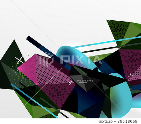Abstract geometric background, polygonal triangle 39518069