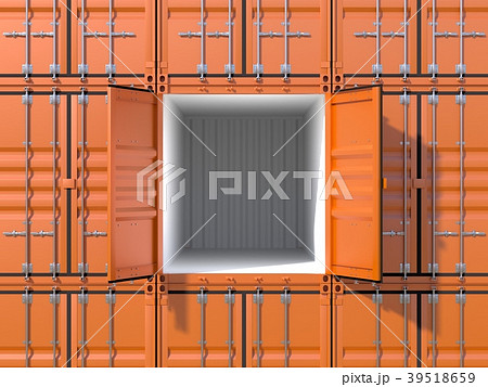 Empty ship cargo container side view 20 feet 39518659