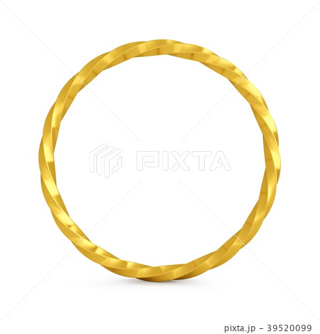 3D rendering twisted Gold ring isolated on white 39520099