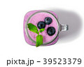 Blueberry smoothie with mint in mason jar glass 39523379