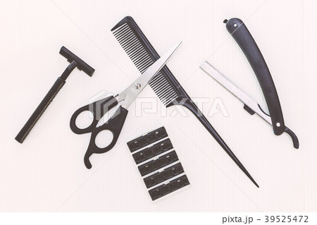 Professional hairdresser tools on white backgroung 39525472