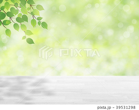 wood table top on green bokeh abstract background 39531298