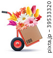 Floral bouquet in Hand truck. Creaitive idea.  39533320