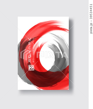 Red and black abstract background with ink splats 39534451