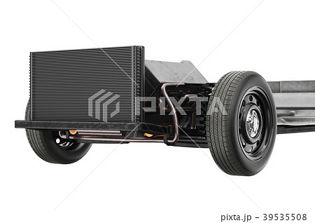 Chassis frame car with radiator, close view Chassis frame car with radiator, close view 39535508