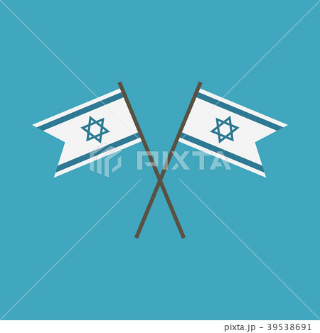 Israel flag icon in flat design 39538691