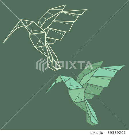 llustration paper origami of humming bird. 39539201