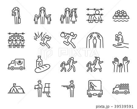 Refugee icon set. Refugee icon set. 39539591