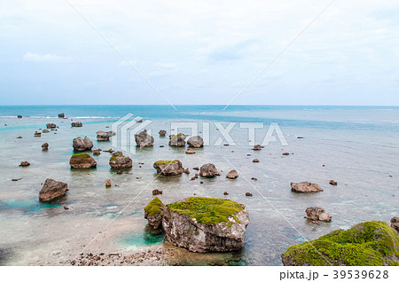 Rock cliff of East cape Hennazaki, Miyako, Okinawa 39539628