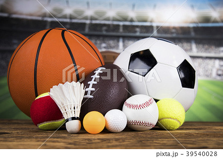 Sports balls with equipment 39540028