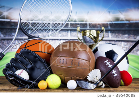 Achievement trophy, winning sport background 39540088