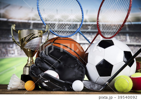 Winner trophy, Sport equipment and balls Winner trophy, Sport equipment and balls 39540092