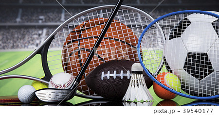 Sports balls with equipment Sports balls with equipment 39540177