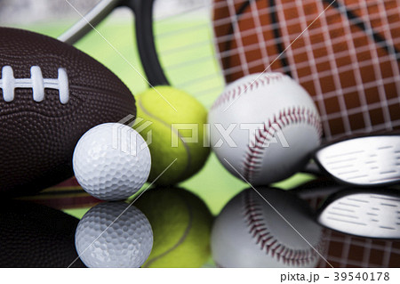 Sports balls with equipment 39540178