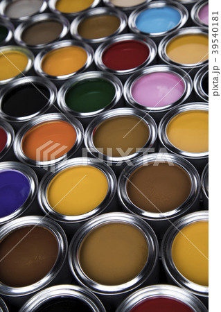 Background from multi color cans of paint Background from multi color cans of paint 39540181