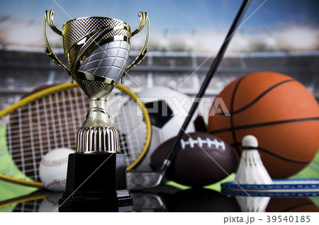 Winner trophy, Sport equipment and balls Winner trophy, Sport equipment and balls 39540185