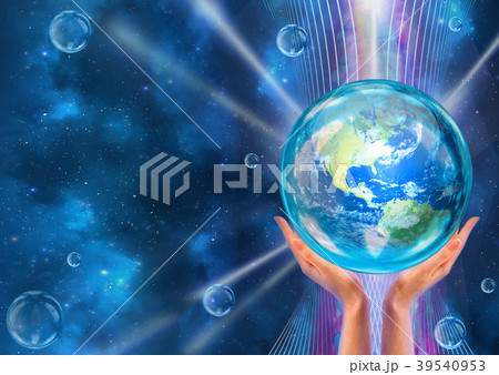 Hands support Earth in flow of life-giving energy Hands support Earth in flow of life-giving energy 39540953