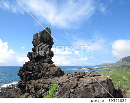 ハワイのパワースポット ペレの椅子の写真素材