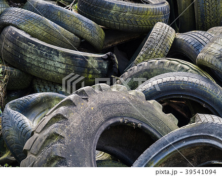 Wild dump of old tires Wild dump of old tires 39541094