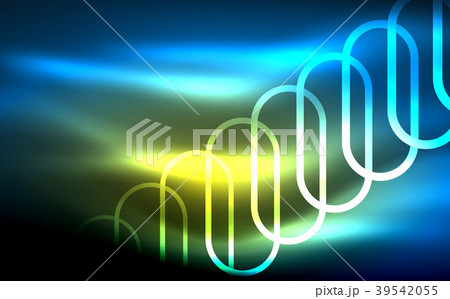Glowing ellipses dark background, waves and swirl Glowing ellipses dark background, waves and swirl 39542055