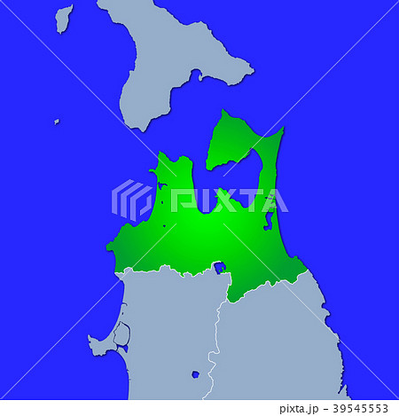 青森県地図のイラスト素材