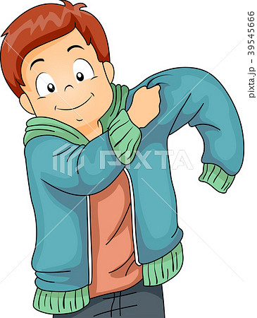 Kid Boy Wearing Jacket Illustration - Stock Illustration [39545666] - PIXTA