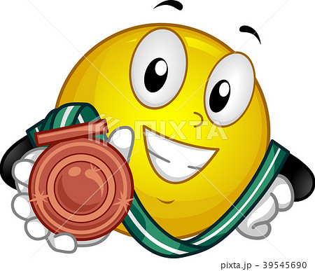 Mascot Smiley Medal Bronze Illustration 39545690