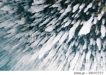 Ice sharp in cave close up winter season Ice sharp in cave close up winter season 39547777