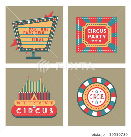 Circus vintage signboard labels banner vector 39550780
