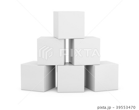 3D Rendering White Boxes on white background 39553470