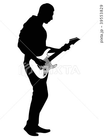Abstract Silhouette Of Guitaristのイラスト素材