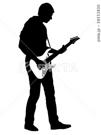Abstract Silhouette Of Guitaristのイラスト素材