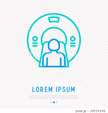 MRI scanner thin line icon.  39554340
