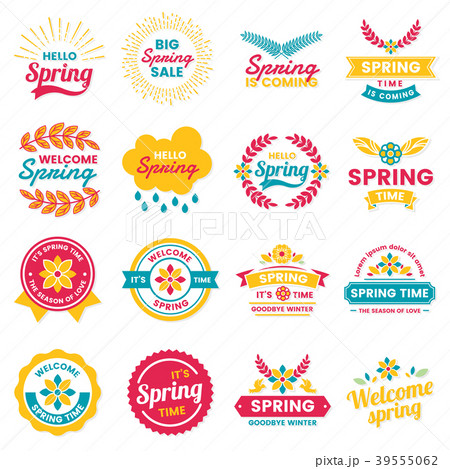 Spring Retro Vintage Vector Label 39555062